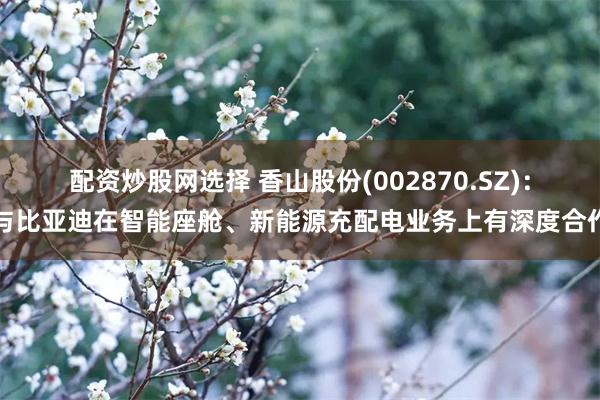 配资炒股网选择 香山股份(002870.SZ)：与比亚迪在智能座舱、新能源充配电业务上有深度合作