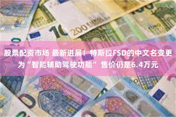 股票配资市场 最新进展！特斯拉FSD的中文名变更为“智能辅助驾驶功能” 售价仍是6.4万元