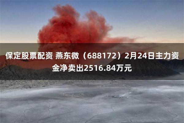 保定股票配资 燕东微（688172）2月24日主力资金净卖出2516.84万元