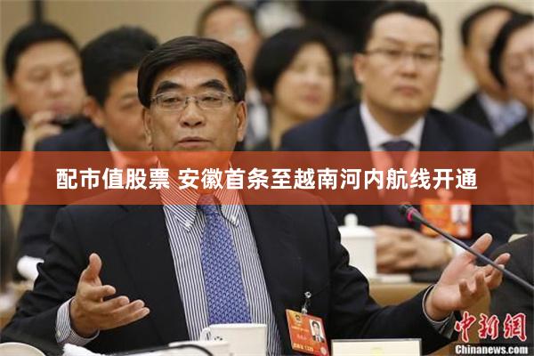 配市值股票 安徽首条至越南河内航线开通