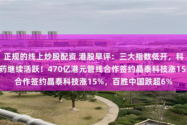正规的线上炒股配资 港股早评：三大指数低开，科技股多数下跌，创新药继续活跃！470亿港元管线合作签约晶泰科技涨15%，百胜中国跌超6%
