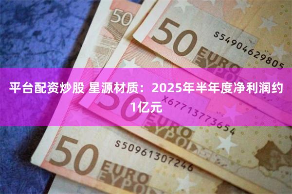 平台配资炒股 星源材质：2025年半年度净利润约1亿元