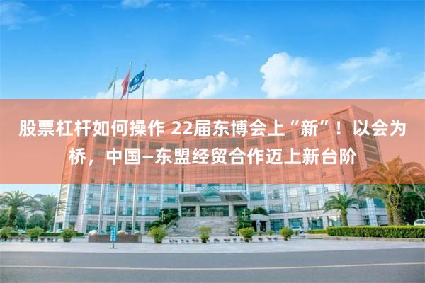 股票杠杆如何操作 22届东博会上“新”！以会为桥，中国—东盟经贸合作迈上新台阶